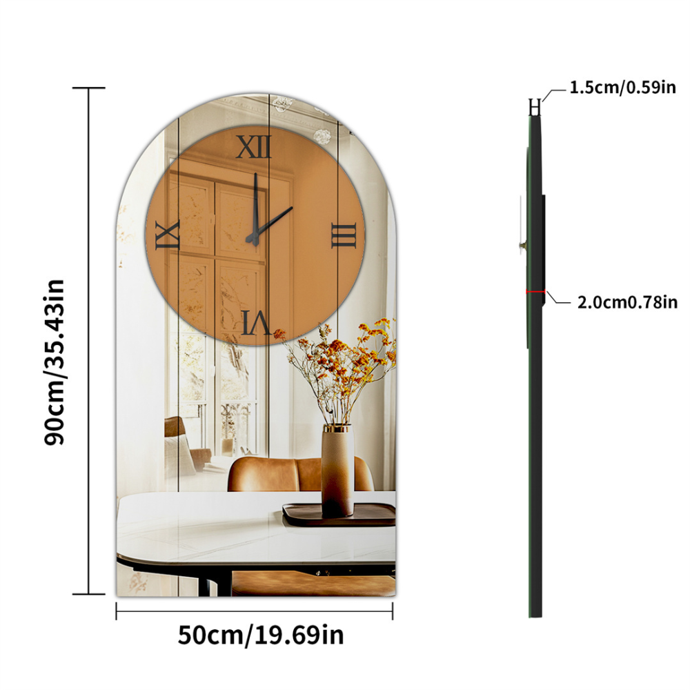 Modern Silver Mirror Wall Clock - The Grand Bazaar of Australia