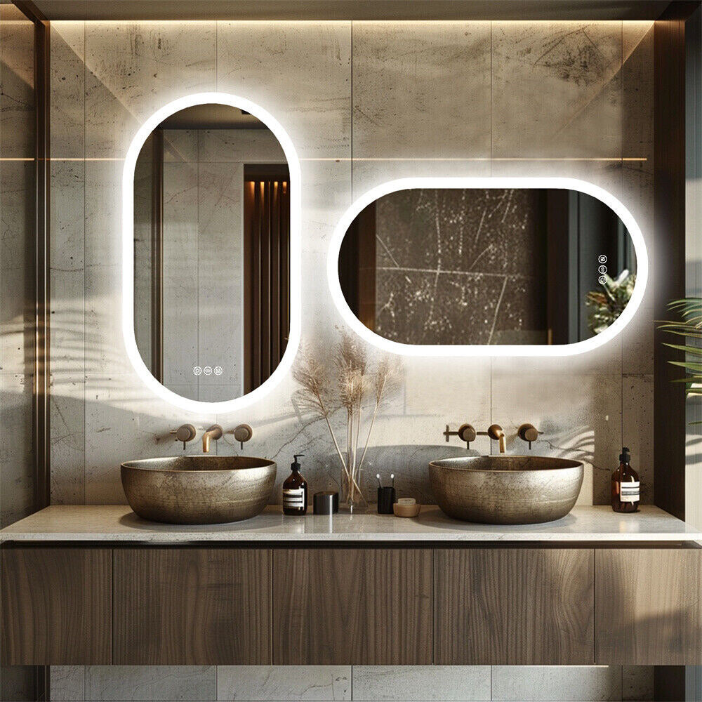 LED Backlit Bathroom Mirror - Touch Sensor, 3 Color Dimmable, Defog Function - The Grand Bazaar of Australia