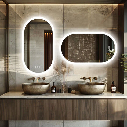 LED Backlit Bathroom Mirror - Touch Sensor, 3 Color Dimmable, Defog Function - The Grand Bazaar of Australia