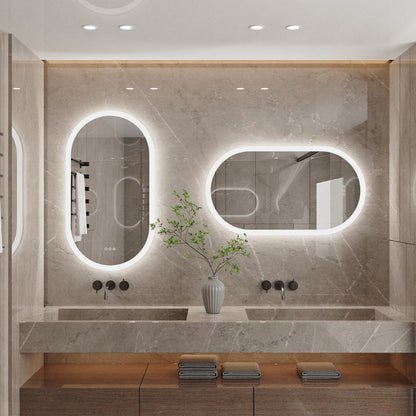 LED Backlit Bathroom Mirror - Touch Sensor, 3 Color Dimmable, Defog Function - The Grand Bazaar of Australia