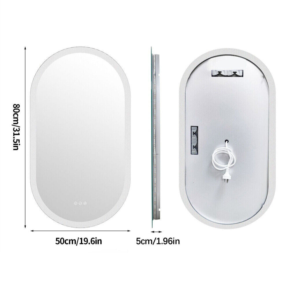 LED Backlit Bathroom Mirror - Touch Sensor, 3 Color Dimmable, Defog Function - The Grand Bazaar of Australia