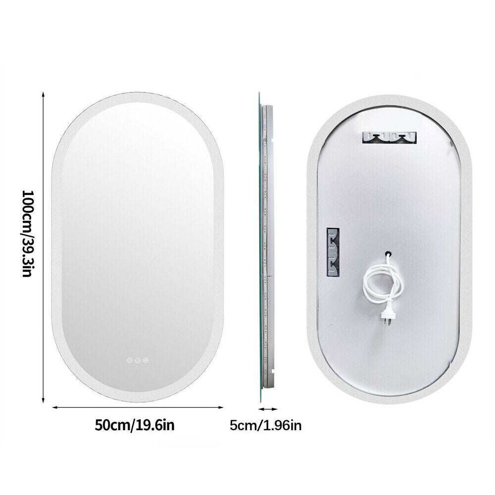 LED Backlit Bathroom Mirror - Touch Sensor, 3 Color Dimmable, Defog Function - The Grand Bazaar of Australia
