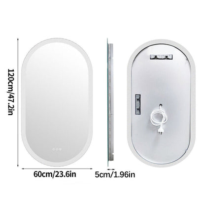 LED Backlit Bathroom Mirror - Touch Sensor, 3 Color Dimmable, Defog Function - The Grand Bazaar of Australia