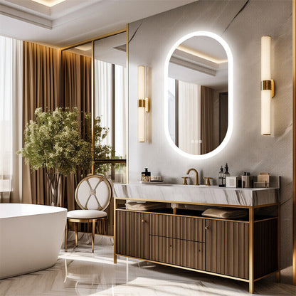 LED Backlit Bathroom Mirror - Touch Sensor, 3 Color Dimmable, Defog Function - The Grand Bazaar of Australia