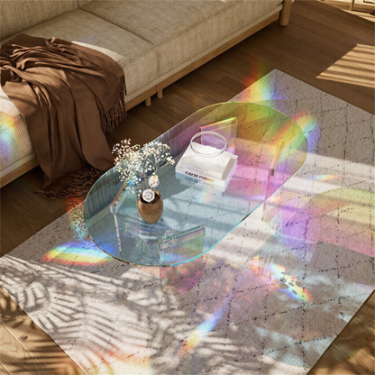 Shatterproof Iridescent Clear Acrylic Coffee Table - The Grand Bazaar of Australia