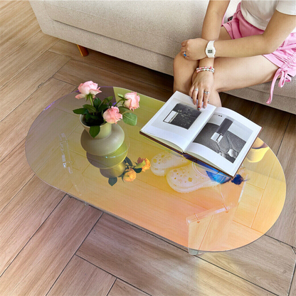 Shatterproof Iridescent Clear Acrylic Coffee Table - The Grand Bazaar of Australia