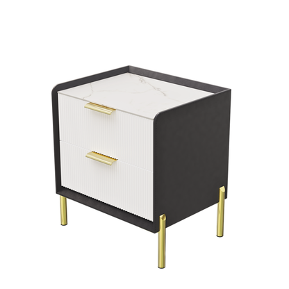 Modern White Nightstand with Storage Drawers - The Grand Bazaar of Australia