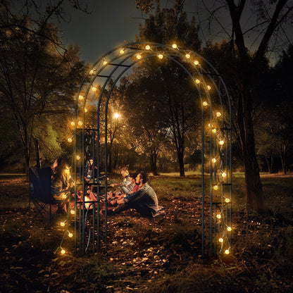 Garden Arches Outdoor Black Metal Arbor for Climbing Plants - The Grand Bazaar of Australia