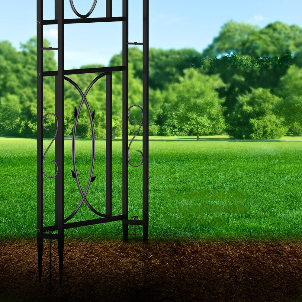 Garden Arches Outdoor Black Metal Arbor for Climbing Plants - The Grand Bazaar of Australia