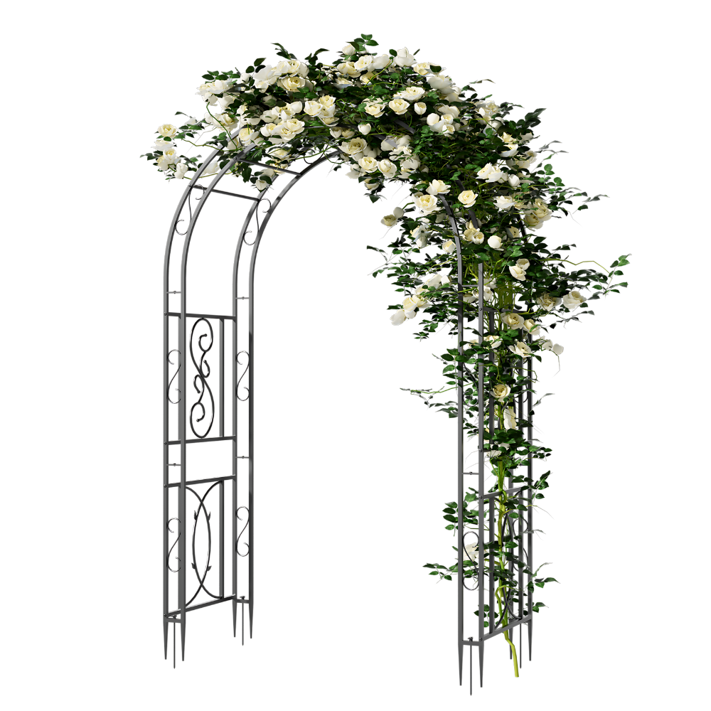 Garden Arches Outdoor Black Metal Arbor for Climbing Plants - The Grand Bazaar of Australia
