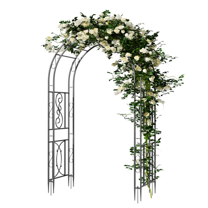 Garden Arches Outdoor Black Metal Arbor for Climbing Plants - The Grand Bazaar of Australia