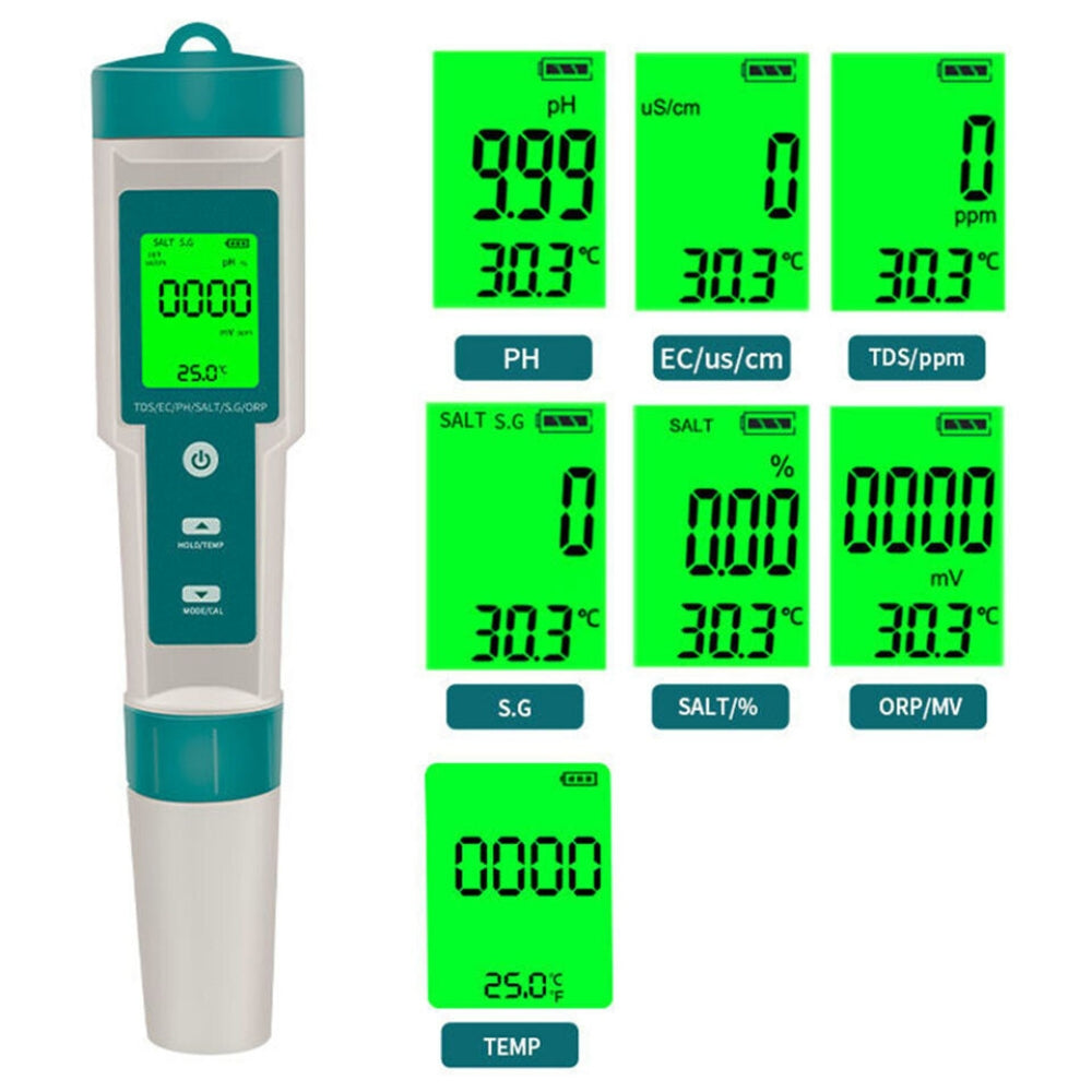 7 In 1 PH Meter Water Quality Tester Water Quality Monitor Tester Pen - The Grand Bazaar of Australia
