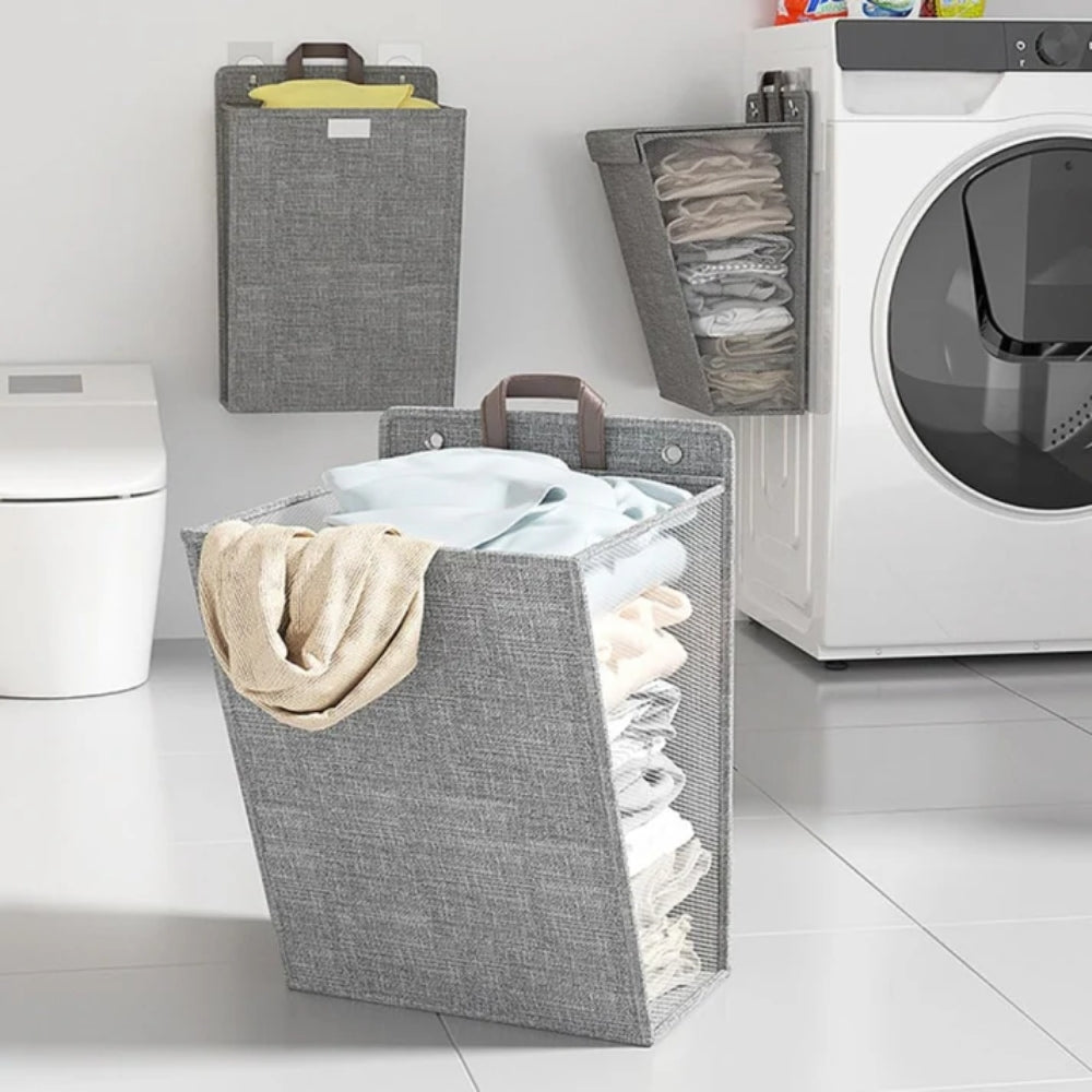 1pc Foldable Adhesive Laundry Basket Hamper Clothes Organizer - The Grand Bazaar of Australia