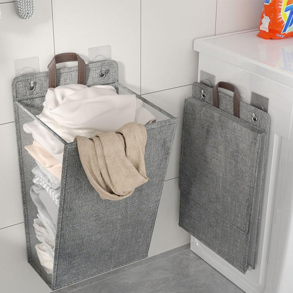 1pc Foldable Adhesive Laundry Basket Hamper Clothes Organizer - The Grand Bazaar of Australia