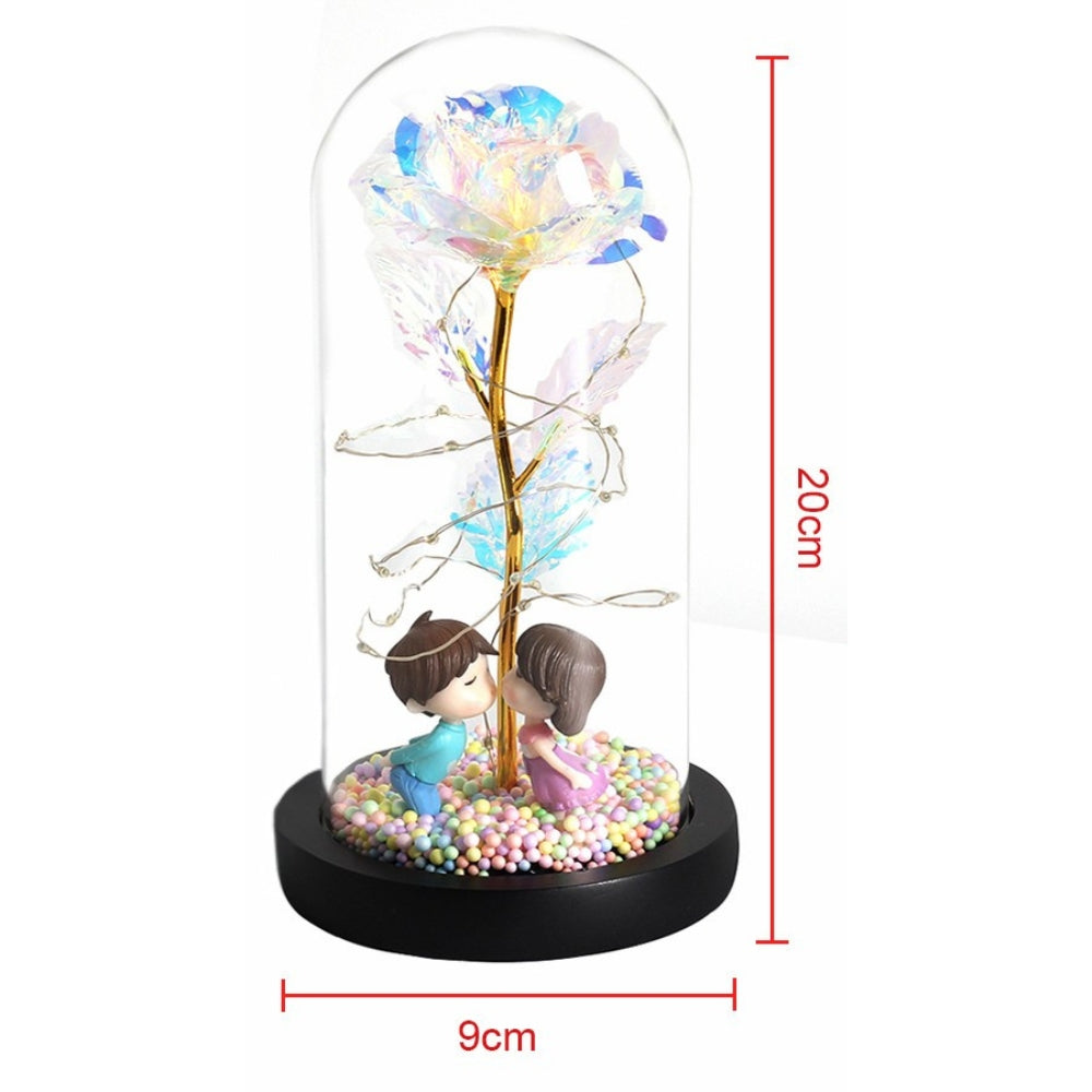 LED Glass Dome LED Enchanted Galaxy Rose with Fairy Lights in Dome - The Grand Bazaar of Australia
