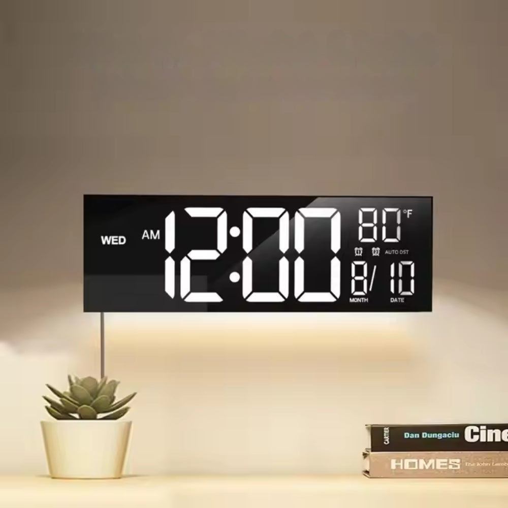 Large Digital Wall Clock with Remote Control 8 RGB Colors Digital Alarm Clock - The Grand Bazaar of Australia