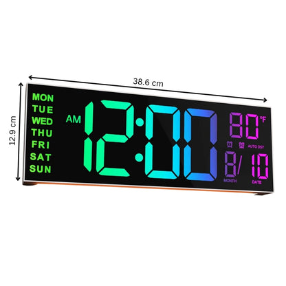 Large Digital Wall Clock with Remote Control 8 RGB Colors Digital Alarm Clock - The Grand Bazaar of Australia
