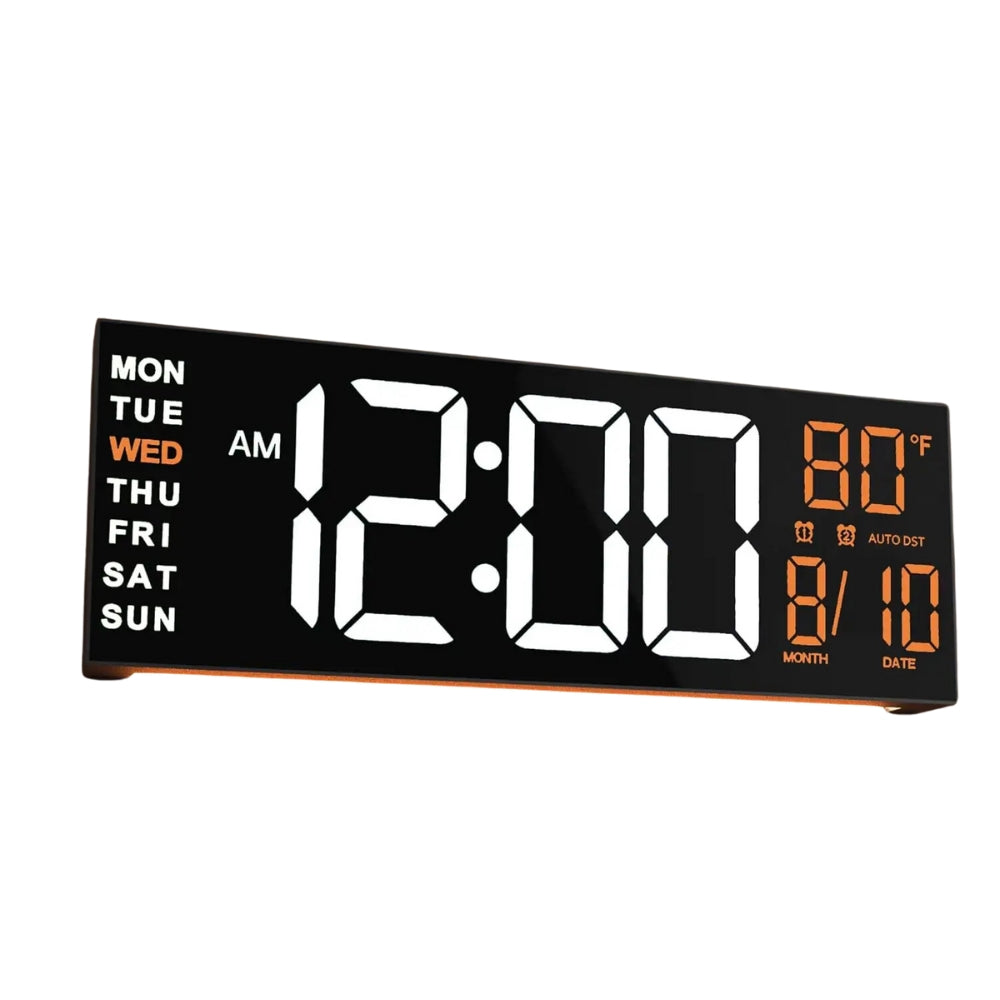 Large Digital Wall Clock with Remote Control 8 RGB Colors Digital Alarm Clock - The Grand Bazaar of Australia