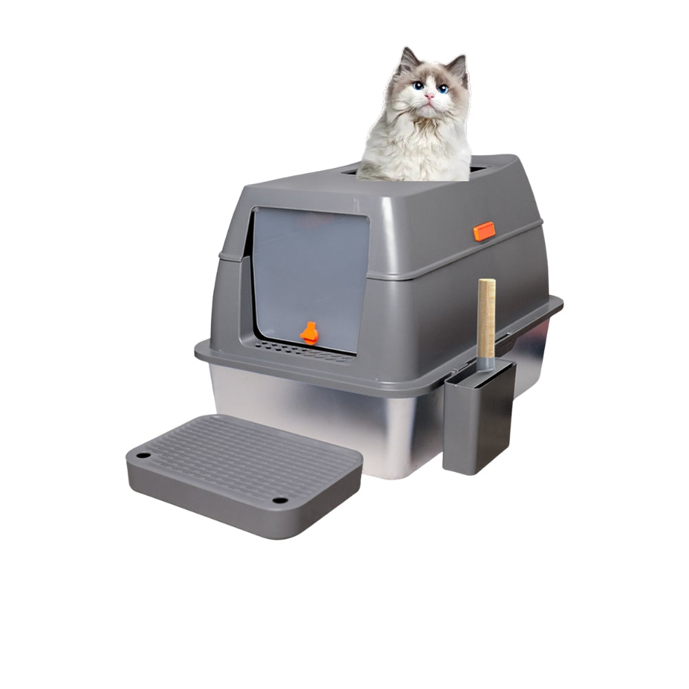 Enclosed Cat Litter Box Front Top Exit Cat Toilet Boxes with Lid - The Grand Bazaar of Australia