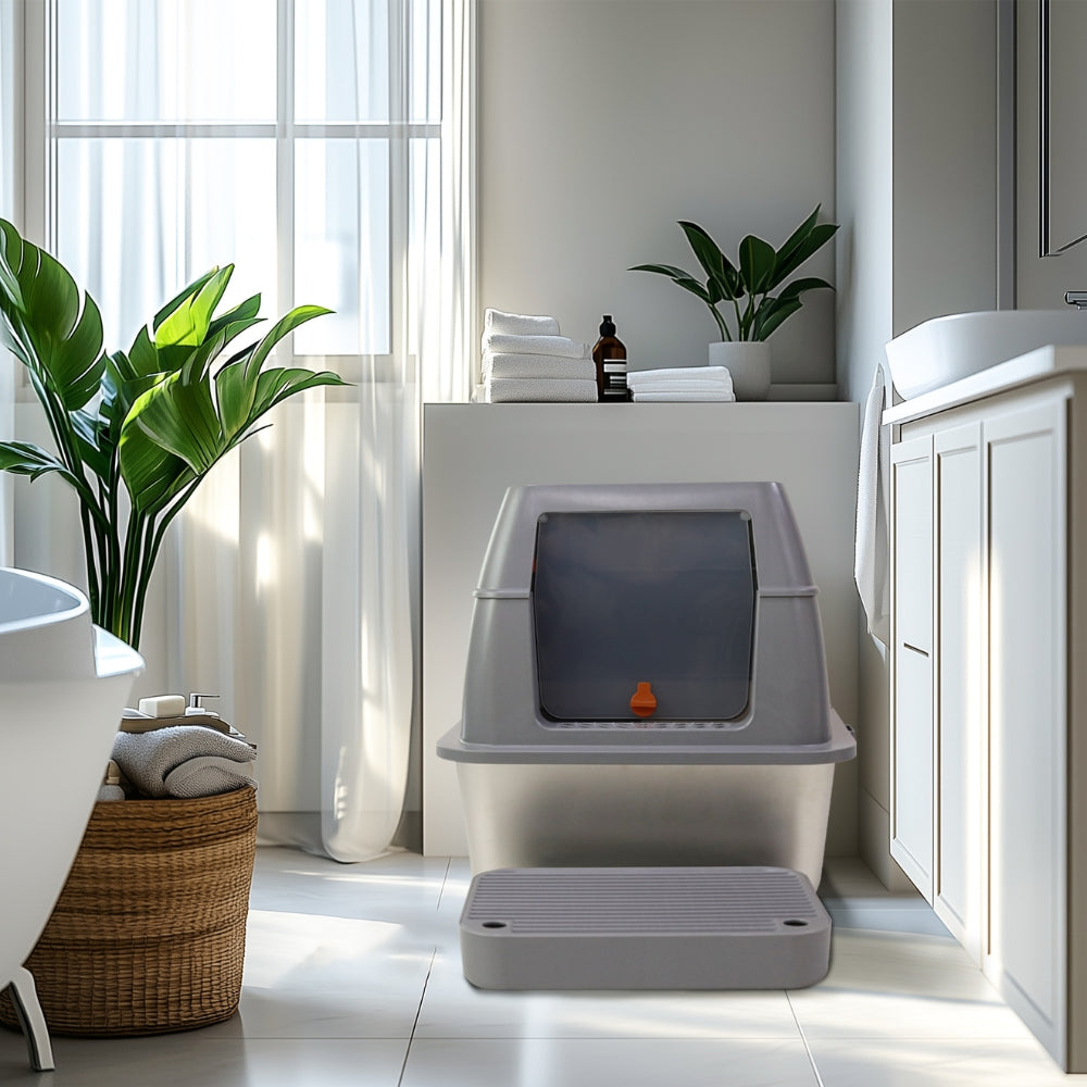 Enclosed Cat Litter Box Front Top Exit Cat Toilet Boxes with Lid - The Grand Bazaar of Australia