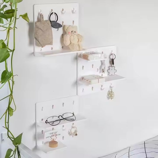 1PC Wall Perforation Free Plastic Shelving Wall Peg Boards for Walls - The Grand Bazaar of Australia