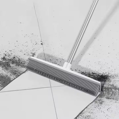 Rubber Broom Carpet Rake with Squeegee Long Handle for Pet Hair Fur Remover Broom - The Grand Bazaar of Australia