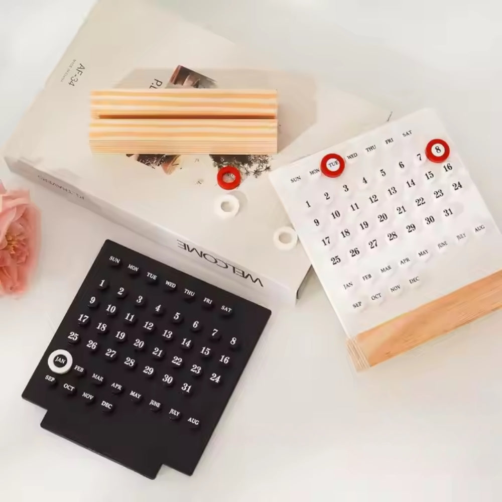 Handmade Acrylic Wooden Base DIY Calendar for Home and Office Desk Decoration - The Grand Bazaar of Australia