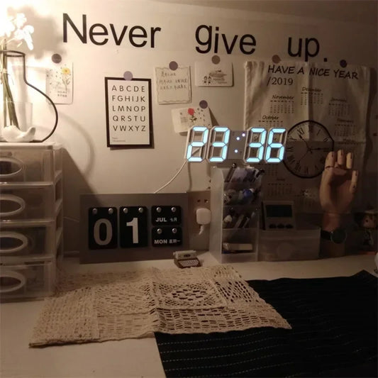 Adjustable 3D LED Digital Wall Clock - The Grand Bazaar of Australia