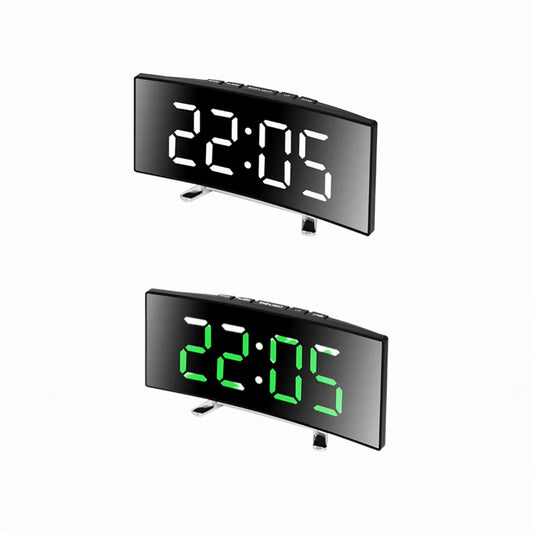 Modern Curved LED Mirror Alarm Clock - The Grand Bazaar of Australia