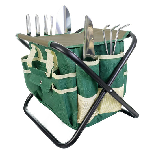 GREENHAVEN 7 Piece Garden Tool Set with Folding Stool - The Grand Bazaar of Australia