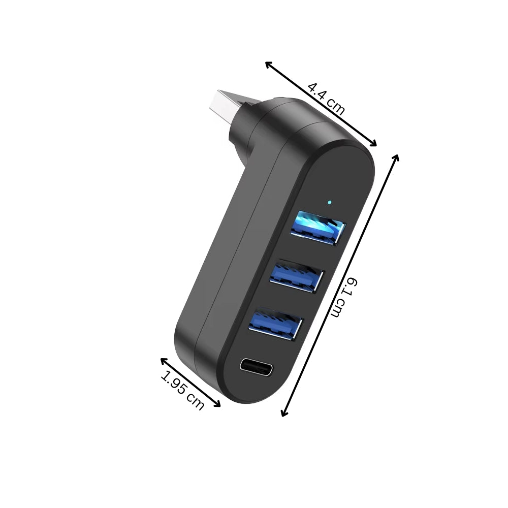 4 in 1 USB Data Hub 180 Degree Rotatable - The Grand Bazaar of Australia