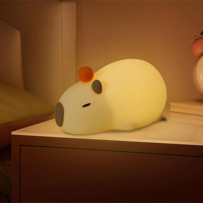 Capybara Silicone Night Light USB Rechargeable Dimmable Lamp