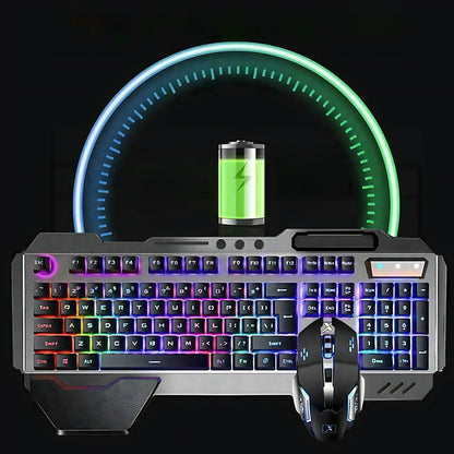 RGB LED Backlit Wireless Gaming Keyboard Mouse Set