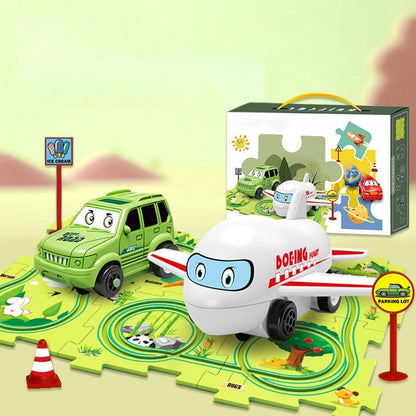 DIY Car Track Puzzle Play Set Preschool Educational Montessori Toy