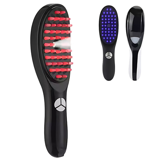 Electric Scalp Massager Comb with LED and Hair Growth Spray Function
