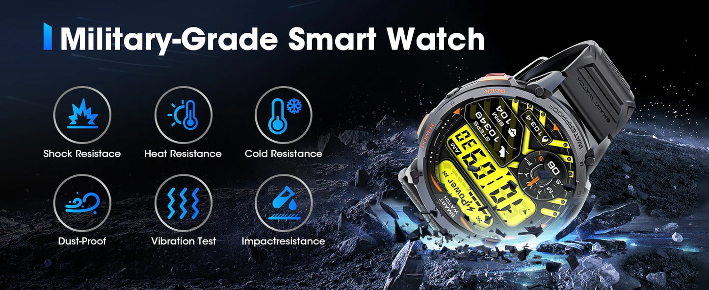 Karchilor K68 Smartwatch – 1.85" HD Display | Bluetooth Call | 730mAh Battery | Fitness & Health Tracker | Waterproof | 2025 Edition