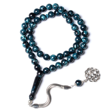 Artificial Amber Resin Tasbih – 33 Oval Prayer Beads | Islamic Misbaha Bracelet | Muslim Rosary for Dhikr, Eid &amp; Ramadan Gift | Turkish-Inspired Jewelry