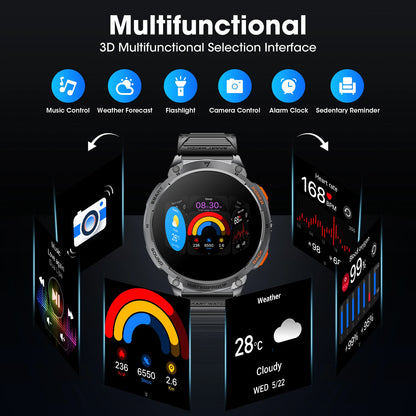 Karchilor K68 Smartwatch – 1.85" HD Display | Bluetooth Call | 730mAh Battery | Fitness & Health Tracker | Waterproof | 2025 Edition