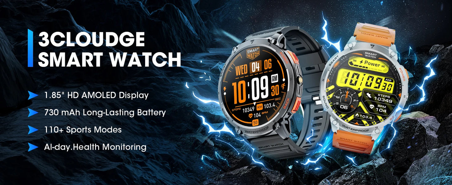 Karchilor K68 Smartwatch – 1.85" HD Display | Bluetooth Call | 730mAh Battery | Fitness & Health Tracker | Waterproof | 2025 Edition