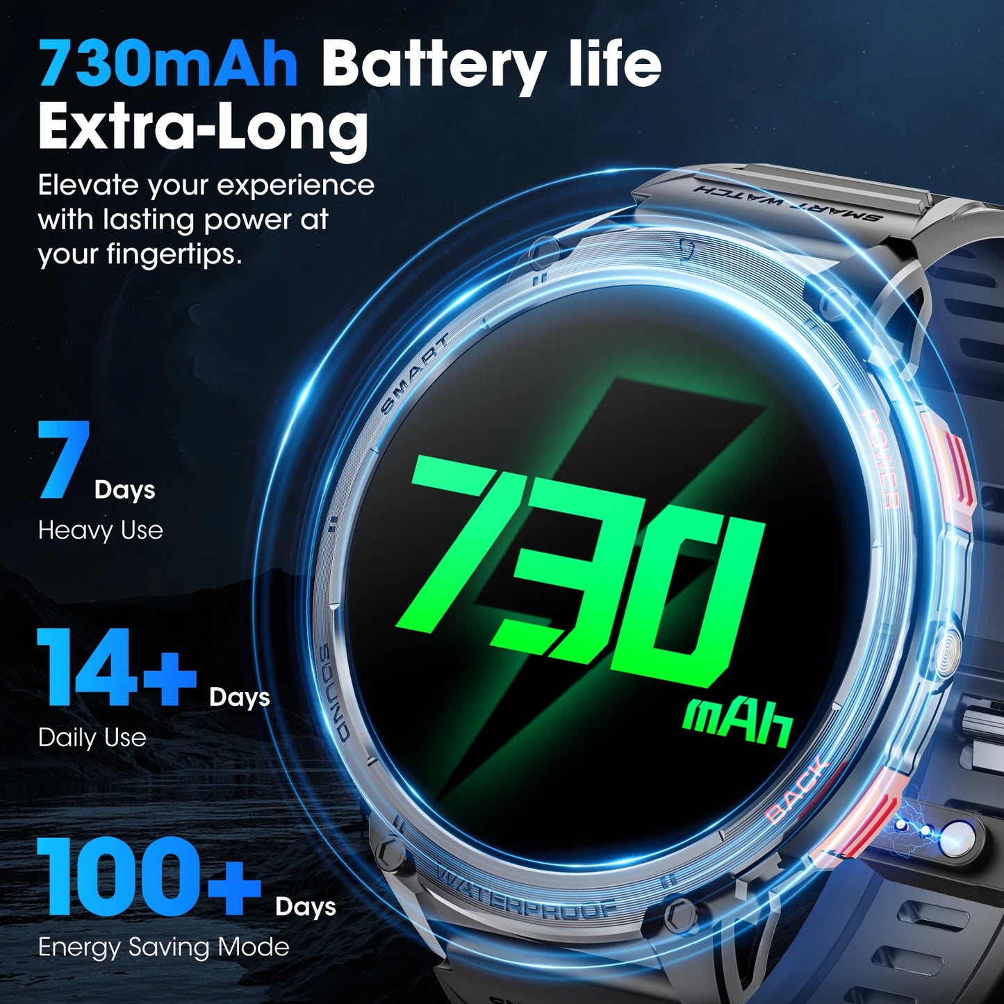 Karchilor K68 Smartwatch – 1.85" HD Display | Bluetooth Call | 730mAh Battery | Fitness & Health Tracker | Waterproof | 2025 Edition
