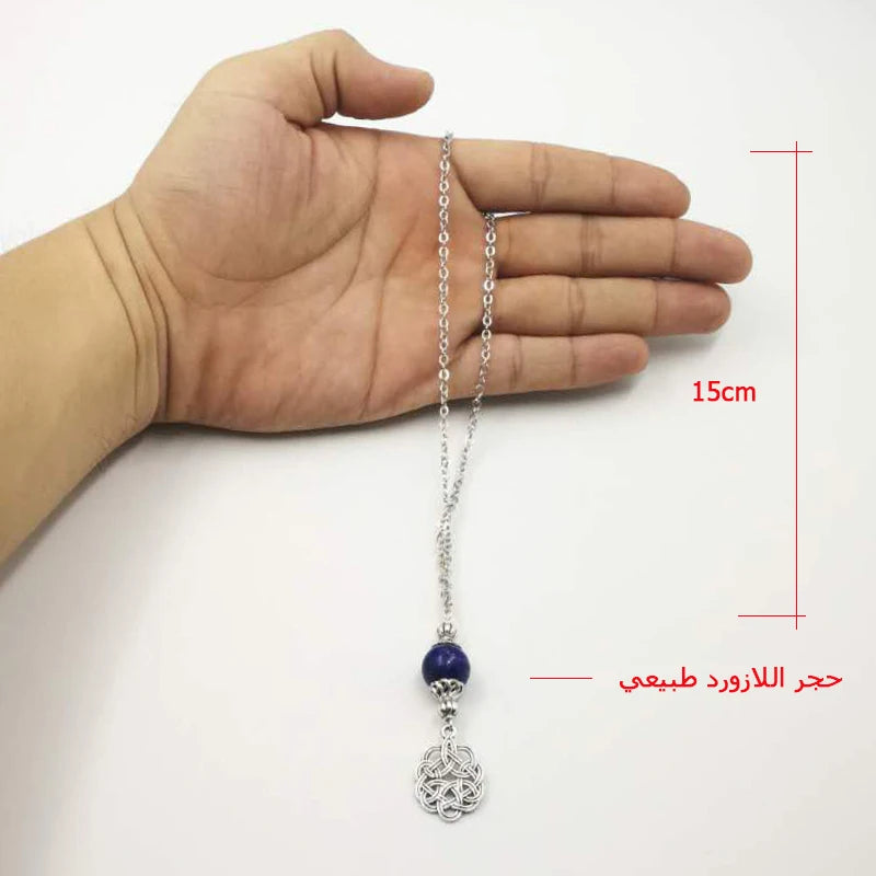 Natural Gemstone Car Ornament Pendant – Rear View Mirror Decoration | Islamic Auto Interior Accessory | Arabic Gift Bracelet