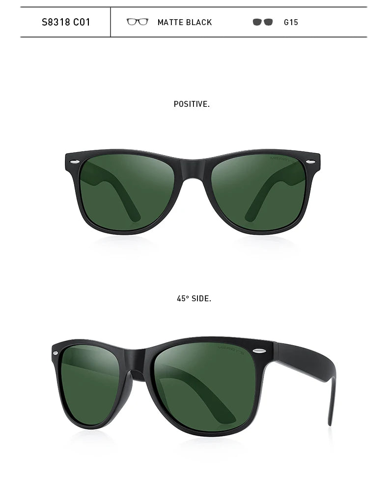 Men’s Classic Retro Square Polarized Sunglasses – Model S8318