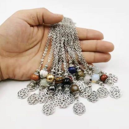 Natural Gemstone Car Ornament Pendant – Rear View Mirror Decoration | Islamic Auto Interior Accessory | Arabic Gift Bracelet