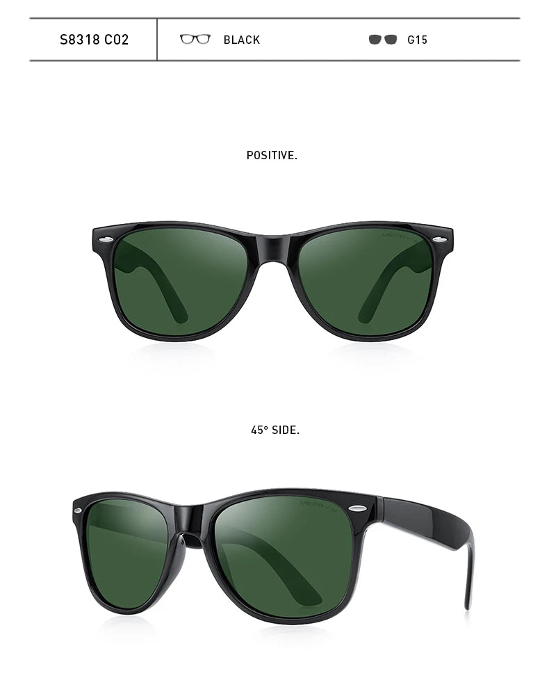 Men’s Classic Retro Square Polarized Sunglasses – Model S8318
