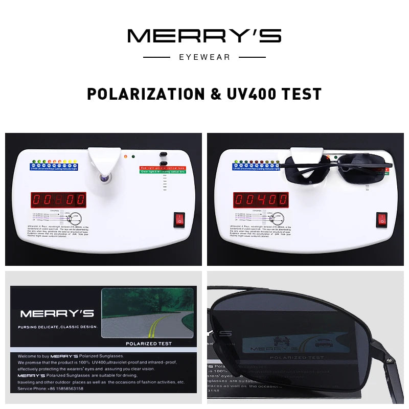 Men’s Polarized Rectangle Sunglasses – Model S8398