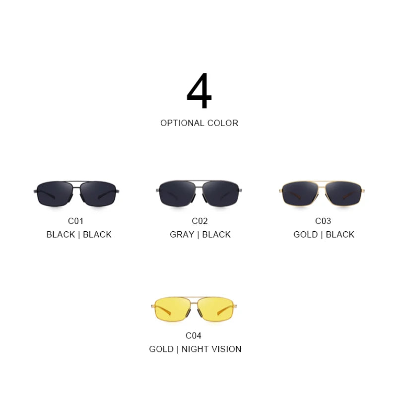 Men’s Polarized Rectangle Sunglasses – Model S8398