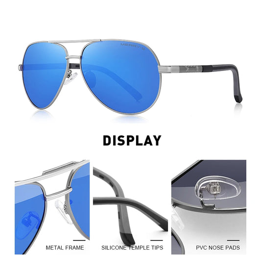 Men’s Classic HD Polarized Pilot Sunglasses – Model S8725