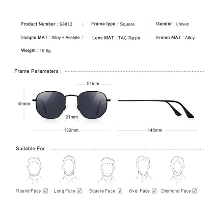 Classic Polarized Square Sunglasses – Model S8812
