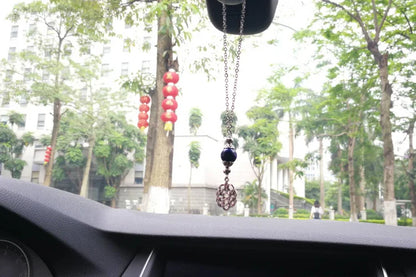 Natural Gemstone Car Ornament Pendant – Rear View Mirror Decoration | Islamic Auto Interior Accessory | Arabic Gift Bracelet