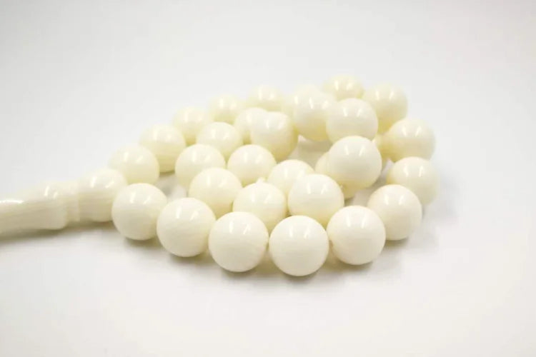 Resin Tasbih Imitation ivory color Misbaha 33 Beads white muslim man rosary Mastkhan prayer beads Islamic bracelet Eid gift